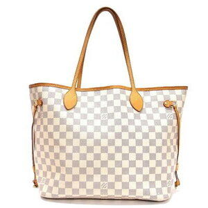 Louis Vuitton Neverfull Azur White Beige Tote Bag Handbag B